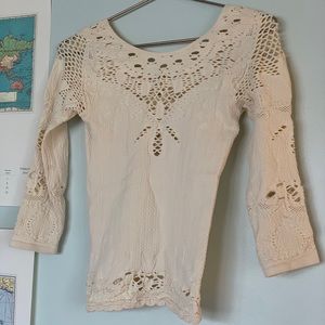Free People Elegant Top with detailed cut outs